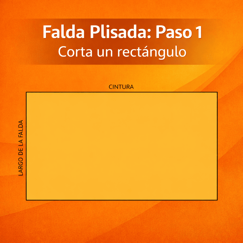 Falda plisada paso 1 cortar rectangulo